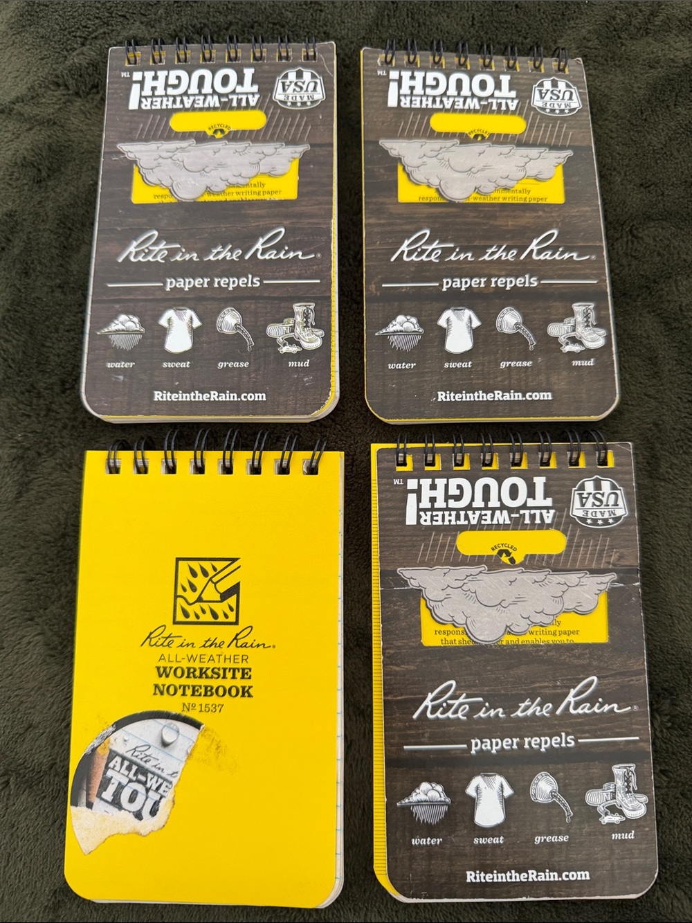 4 PACK OF 3”x5” Rite in the Rain All Weather Notepads